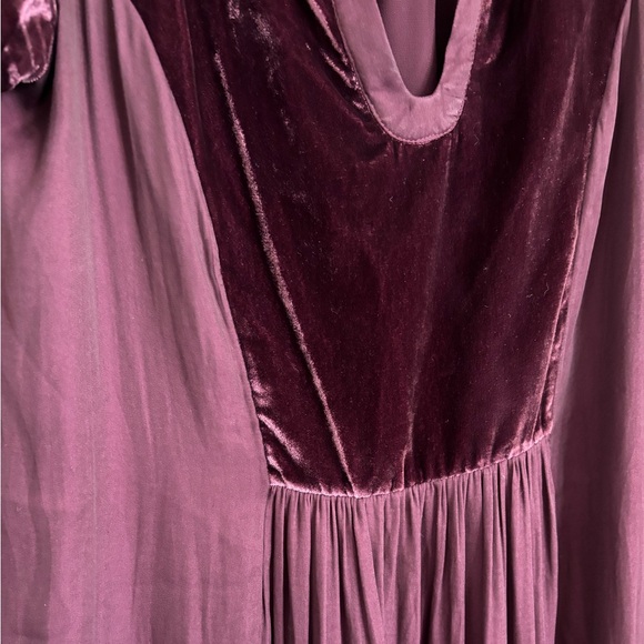 Anthropology Mauve Dress with Velvet - Picture 5 of 8